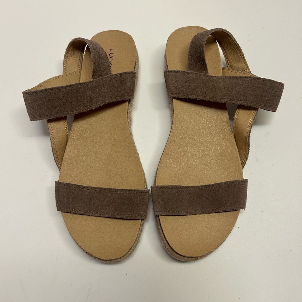 Lucky Brand Leather Sandals Women LP- Gadine  Size 10 Tan Color‎